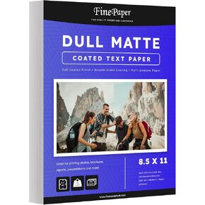 Dull 100lb Text Digital Low Gloss Paper, Double Sided C2S, Coated, Perfect for Color Laser Printing, Design Proposals, Flyers, Brochures | Matte Finish | 8.5" x 11" | 100 Sheets