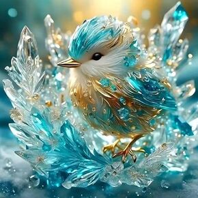 JXDXDJ Bird Diamond Art Kits for Adults,5D Diamond Painting Kits for Beginner,Round Full Drill Diamond Dots Paintings Picture,DIY Blue Flower Gem Art Kit for Adults Crafts,Home Wall Decor 13.8x13.8in