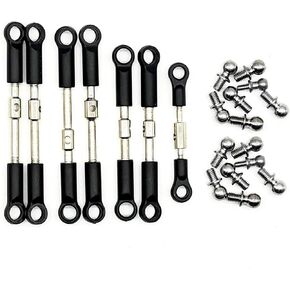 144001 144002 144010 124007 124016 124017 124019 Tie Rod Linkage Servo Link Rod Steering Cup Set RC Car Spare Parts(White)