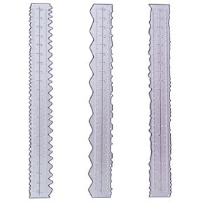 3 Pieces 8.4 Inches Metal Irregular Edges Ruler,Measuring Embossing Cutting Dies for Card Making Scrapbooking Craft Decor School Office DIY Tools