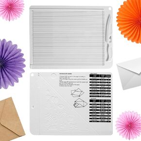 TIESOME 6.4"x 8.5" Craft Mini Scoring Board & Bone Folder Set, Score and Fold Tool Multi Purpose Scoring Board Scrapbooking Embossing Craft Tool for Card Making Envelope Paper Crafts Envelope Maker