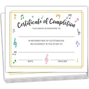 Music Certificate of Achievement, Graduation Award Certificates for Honor Music Kids Students, Diploma for School Students Music Competitions, 25 Award Certificates, A05
