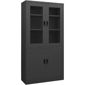 Office Cabinet Anthracite 35.4"x15.7"x70.9" SteelOffice File Cabinets Filing Cabinets for Home Office