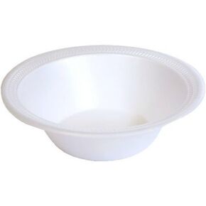 White 12 oz. Plastic Bowls - 100 Count(styles may vary)
