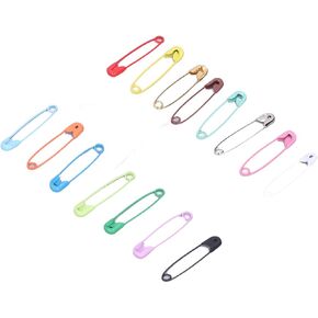 Colored Safety Pins, Metal Sewing Pins Sewing Quilting Art Craft Needles Quilting Clothes for Clothing Handicrafts Jewelry Making, Knitting Stitch Marker (15 Colors 450 Pieces/Box)