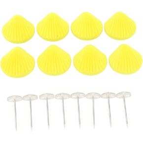 Quilt Fixator, One Key Unlock 16 Set Shell Shape Duvet Pins Lightweight Portable for Quilt (Yellow)