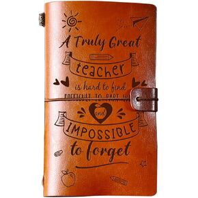 PRSTENLY Teacher Appreciation Gifts Leather Journal, Thank you Gifts for Teacher Women Men - 140 Page Refillable Notebooks Gifts for Teacher Birthday Christmas Appreciation Week Thanksgiving