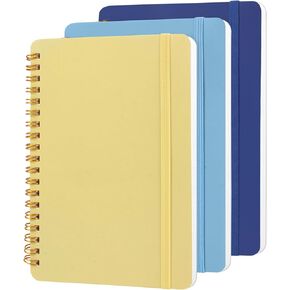 Utron 3 PCS Small Spiral Notebook 5x7, Notebooks for Note Taking, Blue Color Scheme Spiral Journal Notebook, Work Notebook Small Notebooks 5x7 with Strap, Cute Notebooks for Women 70 Sheets/Note Books