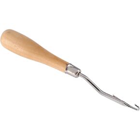 Latch Hook Needle Wooden Handle Craft Crochet Tool for Hair Extension Hook 6.22 Inch Long Canvas Rug Making
