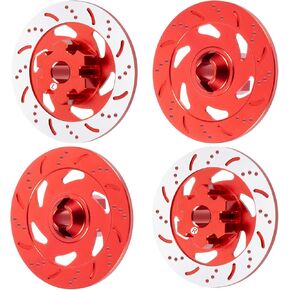 QUE-T Aluminum Brake Disc 4pcs RC Wheel Hex Hub Brake Disc for 1/7 UDR Unlimited Desert Racer (Black)