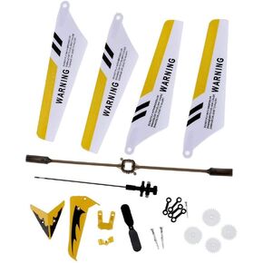 1PC Remote Controlled Helicopter Full Replacement Parts Set for Syma S107 / S107G RC Helicopter, Main s,Tail Decorations,Tail,Balance Bar,Connect Buckle, Inner Shaft. Yellow
