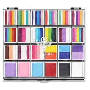 Professional Washable 24x10gm Face Paint for Kids & Adults,Water Based One Stroke Split Cake Face Painting Kit,Non toxic ,Ideal for Easter/Parties/Halloween/Carnival