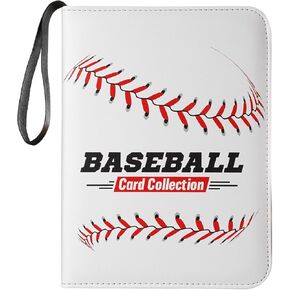 حامل ألبوم بطاقة Baseball Card Card 400 جيوب من جلود جلود ملتوية.