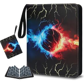 Card Binder 900 Pockets, Trading Card Binder 9-Pocket Card Holder Binder fits 900 Cards with 50 Removable Card Sleeves and Zipper Card Collection Binder for Boys and Girls Organized