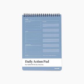 BestSelf Co. Daily Action Pad 60 Sheets – 120 GSM Paper, Ring-Bound Work Planner & To-Do List Notepad | Daily Planner for Productivity | Hourly Schedule, Task Checklist & Tomorrow’s Plan