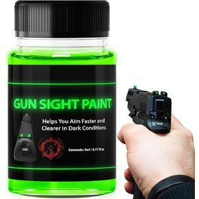 Tritium Gun Sight Paint, Green Glow in The Dark Paint for Accurate Aiming in Low-Light or Dark Conditions, Enhances Target Visibility on Pistols, Rifles & Shotguns, 5ml
