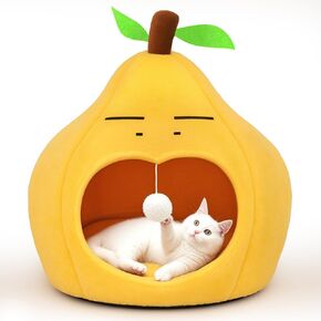 Cute Cat Beds for Indoor Cats, Small Dog Beds, Soft Washable Pet Beds for Kitten and Puppy, Funny Avocado Cat Cave, 19 Inches