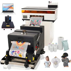 DTF Business Bundle dtf Printer Stable industrialized Print Head Machine for t-Shirt Business dtf Transfer Printer dtf Personalized, Clothing Printing dtf Printer + Shaker Oven + Computer+Heat Press