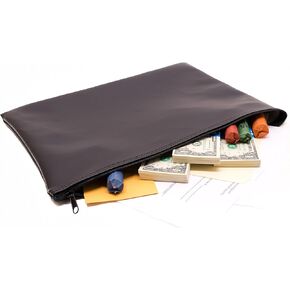 Carousel Checks Inc. Zipper Bank Deposit Bag, 12 by 16 Inches, Black, Pack of 1