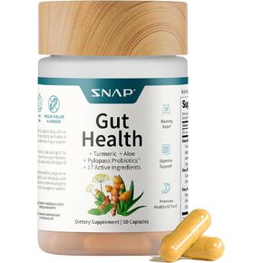 Snap Supplements Gut Health Supplements for Men and Women, Prebiotics and Probiotics for Digestive Health, Leaky Gut Repair Supplements, Gut Cleanse, Gut Repair, Digestive Probiotic (60 Capsules)