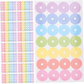 DOITOOL 20sheets Reinforcement Stickers for Paper Binders Adhesive Labels for and Office Use Easy to Apply and Remove Colorful Design for Document Protection