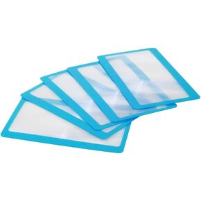 Othmro 5Pcs 3X PVC Page Magnifier 72×41mm/2.83"×1.61" Red Square Magnifying Glass Low Vision Aids Tool for Reading Small Prints