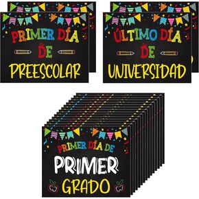 Petcee First and Last Day of School Sign - 15 درجًا في اليوم الأول من School Chalkboard Sign for Kids Girls Boys 8 "x 10" رياض الأطفال في مرحلة ما قبل المدرسة إلى هدايا الصور الكلية