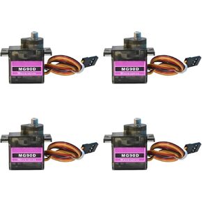 4PCS MG90D 9G MICRO MICRO RC Servo استبدال SG90 ، Full Metal Gear Mini Servos لمشروع Arduino DIY (دوران مستمر 360 درجة)