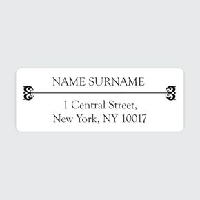 Personalized Return Address Labels (25-500 Custom mailing Address Labels) - Black and White x 100