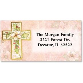 Colorful Images Cross Collection Religious Easter Return Address Mailing Labels,Personalize with Name and Shipping Address, Set of 240 Self Adhesive, Easy Peel Flat Label Sheets, Large Size,6 Designs