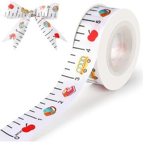 Ruler Ribbon 10 Yards 1 Inch Teacher Ribbon for Gift Wrapping Back to School Ribbons for Crafts Flower Bouquet DIY Satin Ribbons for Teacher Appreciation Gifts Back to School Themed Decoration