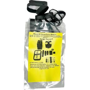 Ranger Bands® 60 Count Extra Stretch From EPDM Rubber for Emergency Tinder, Survival and Strapping Gear Made in the USA Tactical Rubber Bands, Heavy Duty Rubber Bands Black.
