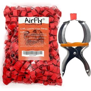 AirFly Crab, Lobster Claw Rubber Bands, Protect Lobsters & Crabs, Cook Safe FDA-Compliant Silicone, Made in USA