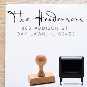 Custom Self Ink Return Address Stamp, Rubber Stamp, Self Inking Stamp (Calligraphy)