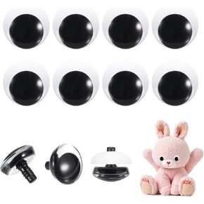 PATIKIL 18mm Moon Safety Eyes, 50Pcs Realistic Doll Crocheting Safety Eyes with Washers for Decor Crochet Accessories Dolls Craft Halloween, Black