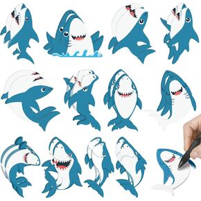 24 Pcs Shark Awareness Day Sticky Notes Bulk Ocean Shark Notepads Birthday Party Favor Blue Ocean Animal Themed Supplies for Shark Awareness Day Gifts Prize Adult Office Stationery