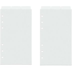 2 Set A6 Binder Dividers Frosted Plastic Index Divider Top 3 Tabs Planner Insets 6 Sheets Refillable Page Protectors for 6 Ring Binder Notebook