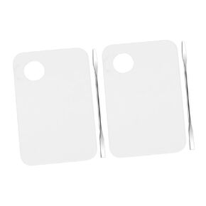 LIFKOME 2Sets Makeup Mixing and Spatulas for Nail Art Cosmetic Color Mixing Plates Versatile Tool for Foundation Pigments and Lipsticks for Professional and Home Use