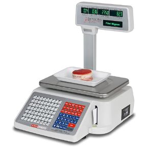 Detecto DL1060P Deli Scale with Integral Printer, Tower Pole Display, 60 lb. x 0.02 lb.