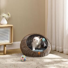 Sam's Pets Nala 20'' Dog Cat Bed in Brown Oak