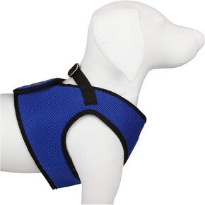 The Worthy Dog Sidekick Harness with Comfy Padded Mesh Velcro Adjustable, Outdoor, Easy Walk Vest for Dogs - Small, Royal Blue