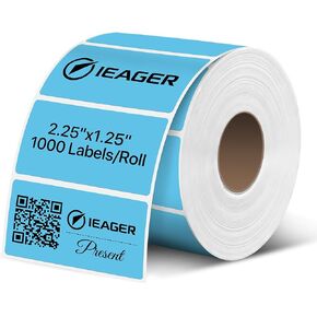 iEager 2.25x1.25 Inch Thermal Labels, Brown Durable Thermal Printer Stickers, Self-Adhesive Shipping Label Printer Sticker for Barcode, Name, Address, 1000 Labels/Roll