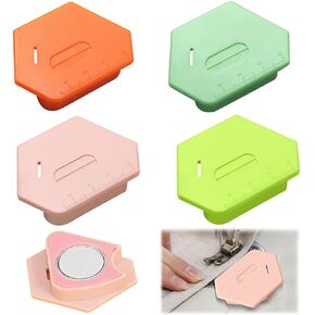 4pcs Magnetic Seam Guide for Sewing Machine,Multi-Purpose Tool Polygonal Strong Magnetic Gauge,Polygonal Multifucntional Magnetic Seam Guide Hemmer with Scale,Sewing Accessories