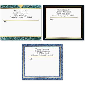 Colorful Images Black and Gold Foil Personalized Package Shipping Labels, Add Names & Addresses, Set of 36 Easy Peel Flat Mailing Address Label Sheets, 3⅞" x 3⅜", 1 Design