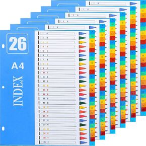 Jetec 12 Sets A-Z Tab Dividers for 3 Ring Binders Plastic Multicolor Tabs Dividers Heavy Duty Alphabet Dividers for 3 Ring Binder Alphabetical File Dividers for Reading Notebooks and Classify Files