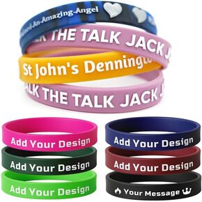 10/30/50/100 PCS Custom Silicone Wristbands for Events, Party, Awareness, Personalized Multi-color Bracelets Bulk