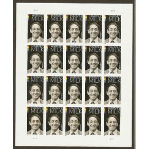 USPS Harvey Milk Full Pane of 20 Forever Stamps Scott 4906