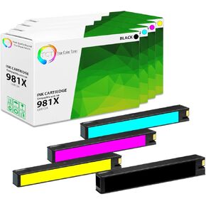 خرطوشة حبر TCT 981X 4 حزمة - بديل متوافق مع HP 981X أعمال عالية العائد مع HP Pagewide Enterprise Color 556DN MFP 586Z الطابعات (L0R12A L0R09A L0R10A L0R11A)