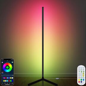 AVCNUJ LED Floor Lamp, 65" Smart RGB Color Changing Corner Lamp with 16 Million DIY Colors & 213 Scenes, Music Sync, Timer, Floor Lamp with Remote & App Control, Standing Lamp for Living Room Bedroom