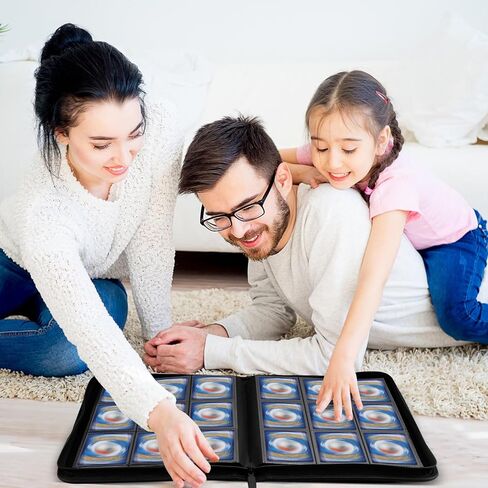 Trading Card Binder with Sleeves, 9 Pocket Trading Card Binder Premium 720 Double Sided Pocket PU Card Collection Binder, Collectible Card Albums Card Folder for MTG, TCG, Sports Cards, Game Cards in Kuwait